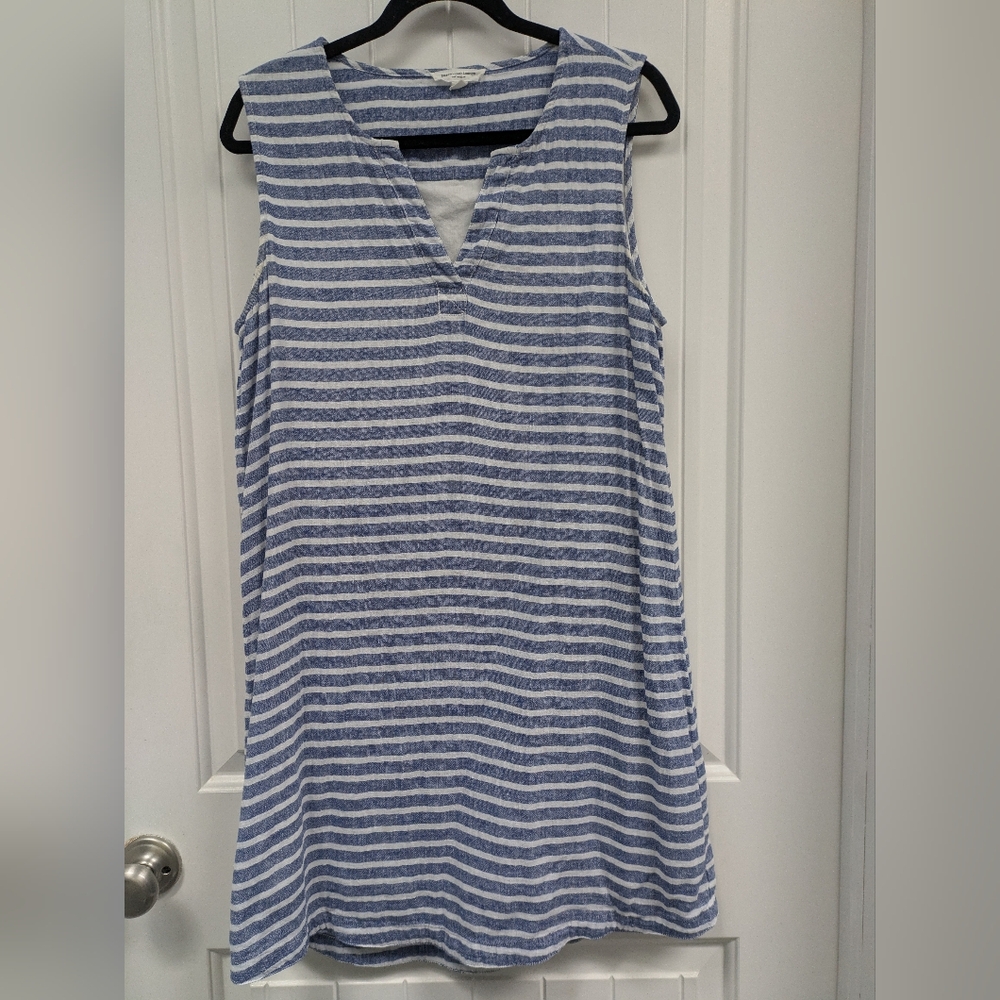 Beachlunchlounge Navy and White Striped Dress